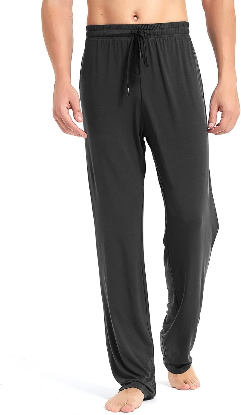 Long Inseam Men's Tall Extra Long Pajama Pants,Lounge Jogger Yoga Pants,Sleepwear with Pockets for Men